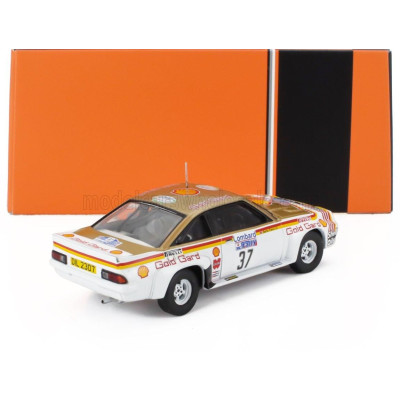 IXO MODELS OPEL MANTA 400 TEAM GM DEALER SPORT N 37 RALLY RAC LOMBARD 1984 BERTIE FISHER - AUSTIN FRAZER - WHITE RED YELLOW 1/43