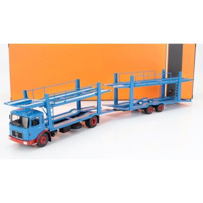 IXO MODELS MAN 19.320 TRUCK CAR TRANSPORTER 1970 - BLUE RED 1/43