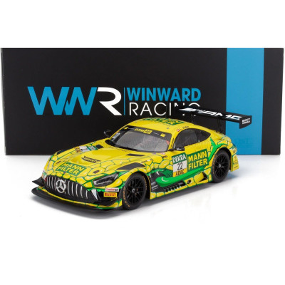 IXO MODELS MERCEDES BENZ AMG GT3 EVO TEAM WINWARD N 22 DTM SEASON 2024 LUCAS AUER - YELLOW GREEN 1/18