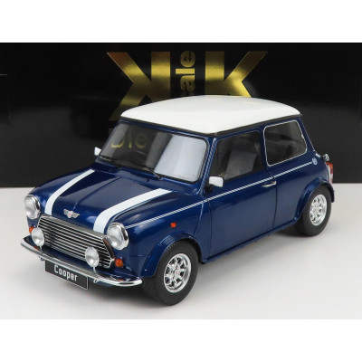 KK SCALE MINI COOPER RHD 1992 - BLUE MET WHITE 1/12