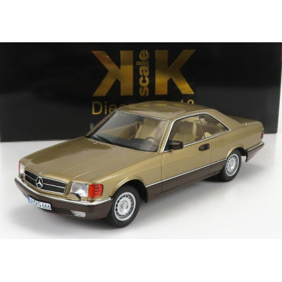 KK SCALE MERCEDES BENZ S-CLASS 500 SEC (C126) COUPE 1987 - GOLD MET 1/18