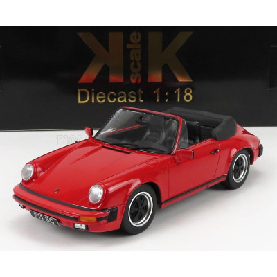 KK SCALE PORSCHE 911 SC CABRIOLET 1983 - WITH EXTRA SOFT-TOP - RED 1/18