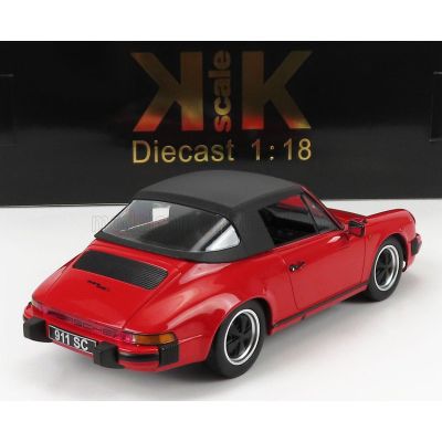KK SCALE PORSCHE 911 SC CABRIOLET 1983 - WITH EXTRA SOFT-TOP - RED 1/18