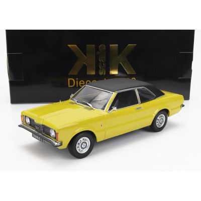 KK SCALE FORD ENGLAND TAUNUS L COUPE 1971 - YELLOW MATT BLACK 1/18