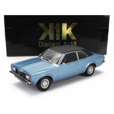KK SCALE FORD ENGLAND TAUNUS GT WITH VINYL ROOF 1971 - BLUE MET MATT BLACK 1/18