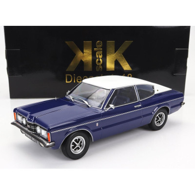 KK SCALE FORD ENGLAND TAUNUS GLX COUPE 1971 - BLUE WHITE 1/18