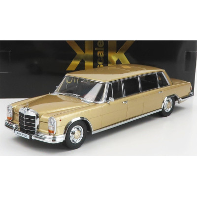 KK SCALE MERCEDES BENZ S-CLASS 600 LWB PULLMAN (W100) 1964 - GOLD MET 1/18