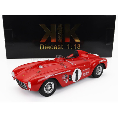 KK SCALE FERRARI 375 PLUS 5.0L V12 SPIDER N 1 V CARRERA PANAMERICANA 1954 JACK McAFEE - FORD ROBINSON - RED 1/18