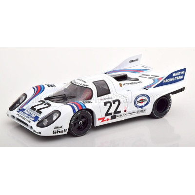 KK SCALE PORSCHE 917K 4.9L TEAM MARTINI RACING N 22 WINNER 24h LE MANS 1971 HELMUT MARKO - GIJS VAN LENNEP - WHITE BLUE 1/18
