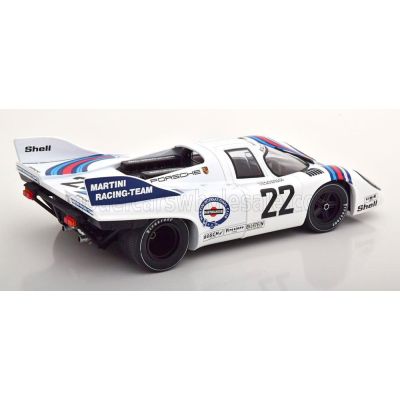 KK SCALE PORSCHE 917K 4.9L TEAM MARTINI RACING N 22 WINNER 24h LE MANS 1971 HELMUT MARKO - GIJS VAN LENNEP - WHITE BLUE 1/18