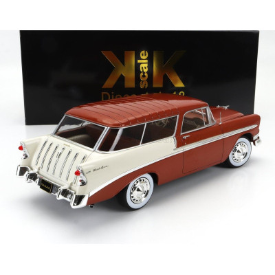 KK SCALE CHEVROLET BEL AIR NOMAD SW STATION WAGON 1956 - BROWN CREAM 1/18