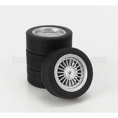 KK SCALE ACCESSORIES 4X  WHEELS AND RIMS SET 18' FOR BMW 3-SERIES ALPINA B6 3.5 (E30) 1988 - BLACK 1/18