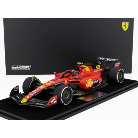 LOOKSMART FERRARI F1  SF-23 TEAM SCUDERIA FERRARI N 55 MONZA ITALY GP 2023 CARLOS SAINZ - RED BLACK 1/18