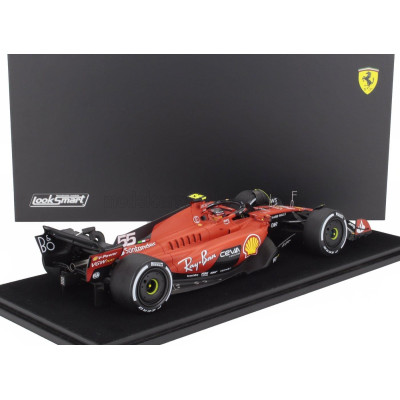 LOOKSMART FERRARI F1  SF-23 TEAM SCUDERIA FERRARI N 55 WINNER SINGAPORE GP 2023 CARLOS SAINZ - CON VETRINA - WITH SHOWCASE - RED