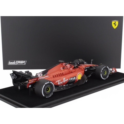 LOOKSMART FERRARI F1  SF-23 TEAM SCUDERIA FERRARI N 16 4th SINGAPORE GP 2023 CHARLES LECLERC - CON VETRINA - WITH SHOWCASE - RED