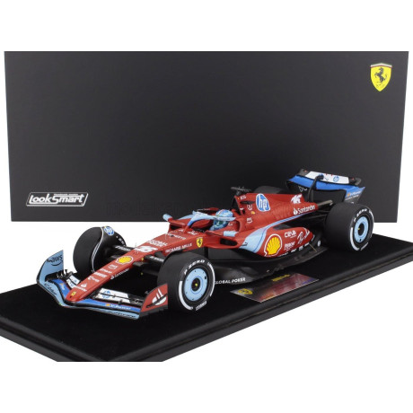 LOOKSMART FERRARI F1  SF-24 TEAM SCUDERIA FERRARI N 16 3rd MIAMI GP 2024 CHARLES LECLERC - CON VETRINA - WITH SHOWCASE - RED BLA