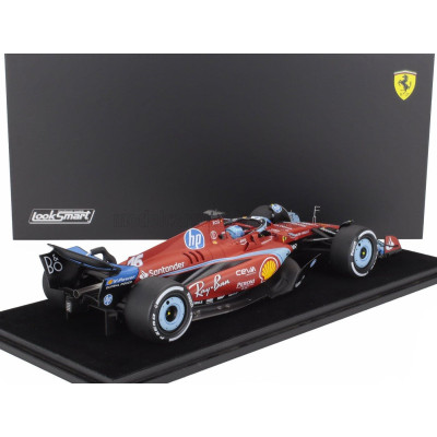 LOOKSMART FERRARI F1  SF-24 TEAM SCUDERIA FERRARI N 16 3rd MIAMI GP 2024 CHARLES LECLERC - CON VETRINA - WITH SHOWCASE - RED BLA