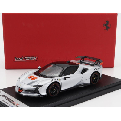 LOOKSMART FERRARI SF90 XX STRADALE 2024 - BIANCO ARTICO - WHITE MET ORANGE BLACK 1/43
