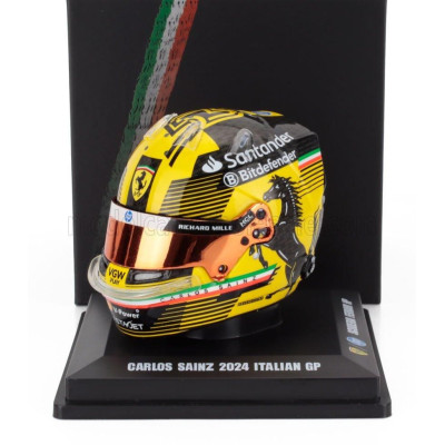 LOOKSMART BELL HELMET CASCO HELMET F1 CARLOS SAINZ TEAM FERRARI HP N 55 MONZA ITALY GP 2024 - YELLOW BLACK 1/5