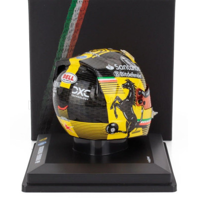 LOOKSMART BELL HELMET CASCO HELMET F1 CARLOS SAINZ TEAM FERRARI HP N 55 MONZA ITALY GP 2024 - YELLOW BLACK 1/5
