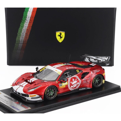 LOOKSMART FERRARI 296 GT3 3.0L TWIN TURBO V6 TEAM HARMONY RACING N 52 FIA GT WORLD CUP MACAU 2023 WEIAN CHEN - RED MET WHITE 1/4