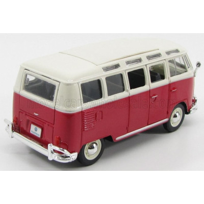 MAISTO VOLKSWAGEN T1 SAMBA MINIBUS 1962 - RED IVORY 1/25