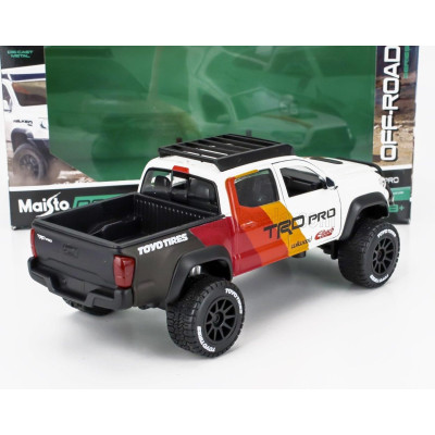 MAISTO TOYOTA TACOMA PICK-UP TRD PRO 2023 - WHITE RED ORANGE GREY 1/27