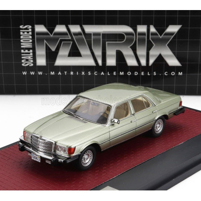 MATRIX SCALE MODELS MERCEDES BENZ S-CLASS 450SE (W116) USA VERSION 1977 - LIGHT GREEN MET 1/43