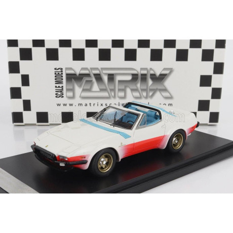 MATRIX SCALE MODELS FERRARI 365 GTB/4 NART SPIDER OPEN MICHELOTTI PRESS 1974 - WHITE RED 1/43