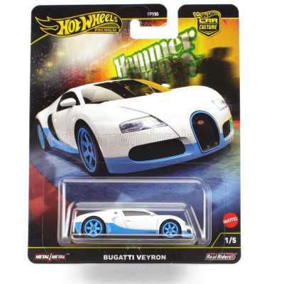 MATTEL HOT WHEELS BUGATTI VEYRON 2009 - WHITE LIGHT BLUE 1/64
