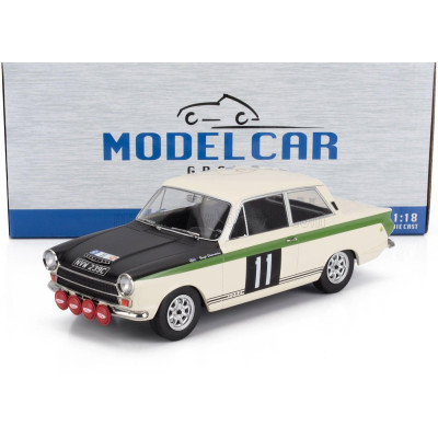 MCG FORD ENGLAND LOTUS CORTINA MKI N 11 WINNER RAC RALLY 1966 BENGT SODERSTROM - GUNNAR PALM - WHITE BLACK 1/18