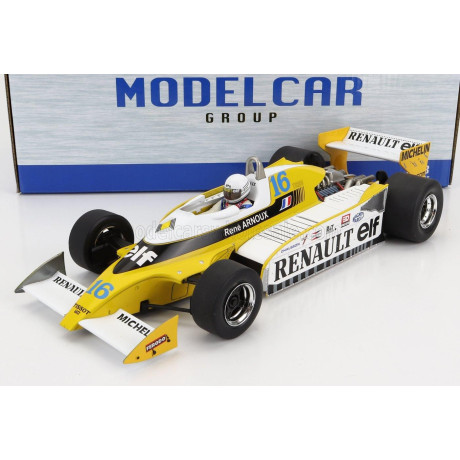 MCG RENAULT F1 RS10 TEAM RENAULT ELF N 16 BRITISH GP 1979 RENE ARNOUX - YELLOW WHITE 1/18