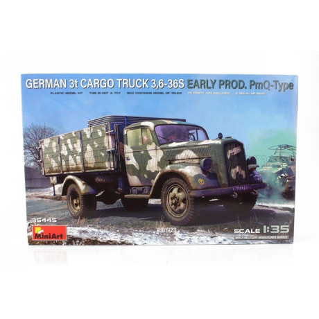 MINIART OPEL BLITZ PMQ TYPE GERMAN 3T CARGO MILITARY TRUCK 1952 1/35