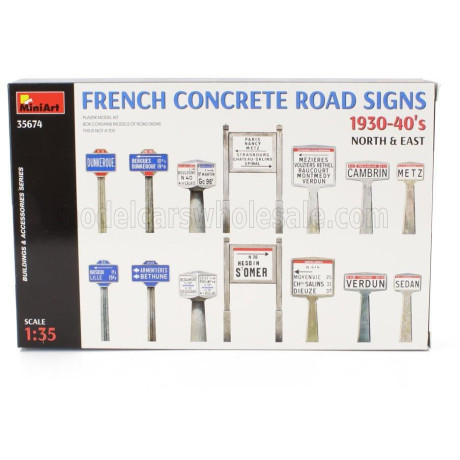 MINIART ACCESSORIES SEGNALI STRADALI - FRENCH CONCRETE ROAD SIGNS 1930-40 1/35