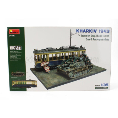 MINIART TANK DIORAMA MILITARY TRAMWAY STUG. III AUSF. G WITH CREW AND PANZERGRENADIERS 1943 1/35