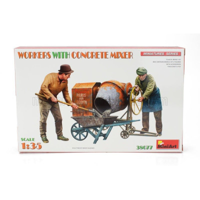 MINIART FIGURES WORKERS WITH CONCRETE MIXER 1/35