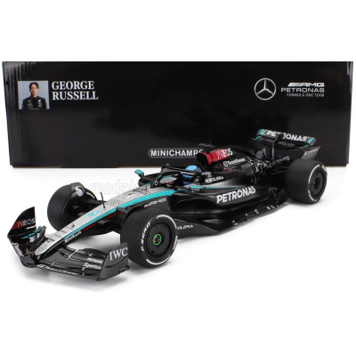 MINICHAMPS MERCEDES GP F1  W15 EQ PERFORMANCE TEAM AMG PETRONAS MOTORSPORT N 63 SEASON 2024 GEORGE RUSSELL - BLACK SILVER GREEN