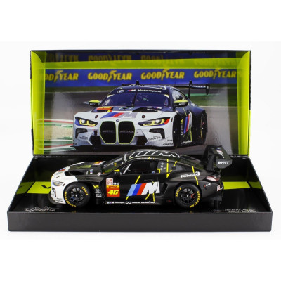 MINICHAMPS BMW 4-SERIES M4 GT3 TEAM WRT N 46 2nd IMOLA 2024 VALENTINO ROSSI - MAXIME MARTIN - AHMAD AL HARTHY - MATT BLACK WHITE