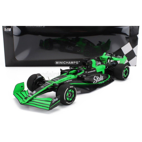 MINICHAMPS SAUBER F1  C44 TEAM STAKE KICK N 77 SEASON 2024 VALTTERI BOTTAS - GREEN BLACK 1/18