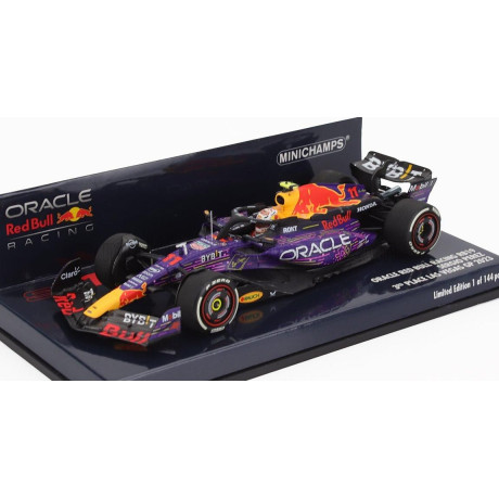 MINICHAMPS RED BULL F1  RB19 TEAM ORACLE RED BULL RACING N 11 3rd LAS VEGAS USA GP 2023 SERGIO PEREZ - PURPLE YELLOW RED 1/43