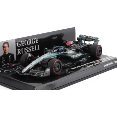 MINICHAMPS MERCEDES GP F1  W15 EQ PERFORMANCE TEAM AMG PETRONAS MOTORSPORT N 63 BRITISH GP 2024 GEORGE RUSSELL - BLACK SILVER GR