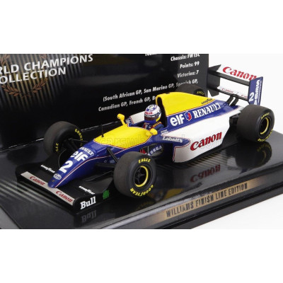MINICHAMPS WILLIAMS F1  RENAULT FW15 N 2 WORLD CHAMPION DIRTY VERSION SEASON 1993 ALAIN PROST - BLUE YELLOW BLUE 1/43