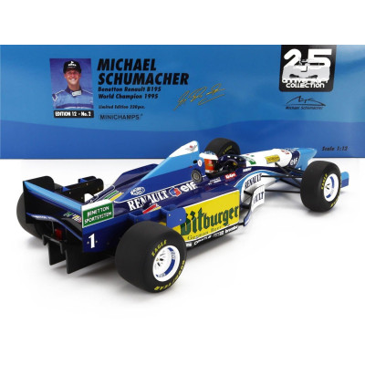 MINICHAMPS BENETTON F1 B195 TEAM MILD SEVEN RENAULT N 1 WORLD CHAMPION SEASON 1995 MICHAEL SCHUMACHER - BLUE YELLOW 1/12