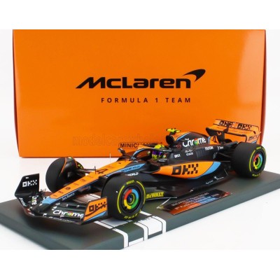 MINICHAMPS McLAREN F1  MCL60 TEAM McLAREN N 4 2nd HUNGARIAN GP 2023 LANDO NORRIS - ORANGE BLUE BLACK 1/18