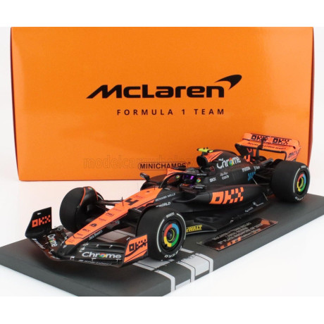 MINICHAMPS McLAREN F1  MCL60 TEAM McLAREN N 4 2nd SINGAPORE GP 2023 LANDO NORRIS - ORANGE BLUE BLACK 1/18