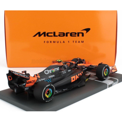MINICHAMPS McLAREN F1  MCL60 TEAM McLAREN N 4 2nd SINGAPORE GP 2023 LANDO NORRIS - ORANGE BLUE BLACK 1/18
