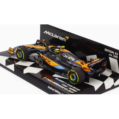 MINICHAMPS McLAREN F1  MCL60 TEAM McLAREN N 4 2nd HUNGARIAN GP 2023 LANDO NORRIS - WHITE ORANGE BLACK 1/43