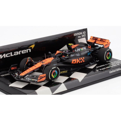 MINICHAMPS McLAREN F1  MCL60 TEAM McLAREN N 4 2nd SINGAPORE GP 2023 LANDO NORRIS - WHITE ORANGE BLACK 1/43