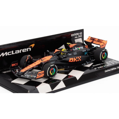 MINICHAMPS McLAREN F1  MCL60 TEAM McLAREN N 4 2nd JAPAN GP 2023 LANDO NORRIS - WHITE ORANGE BLACK 1/43