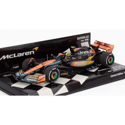 MINICHAMPS McLAREN F1  MCL60 TEAM McLAREN N 4 ABU DHABI GP 2023 LANDO NORRIS - ORANGE BLUE BLACK 1/43